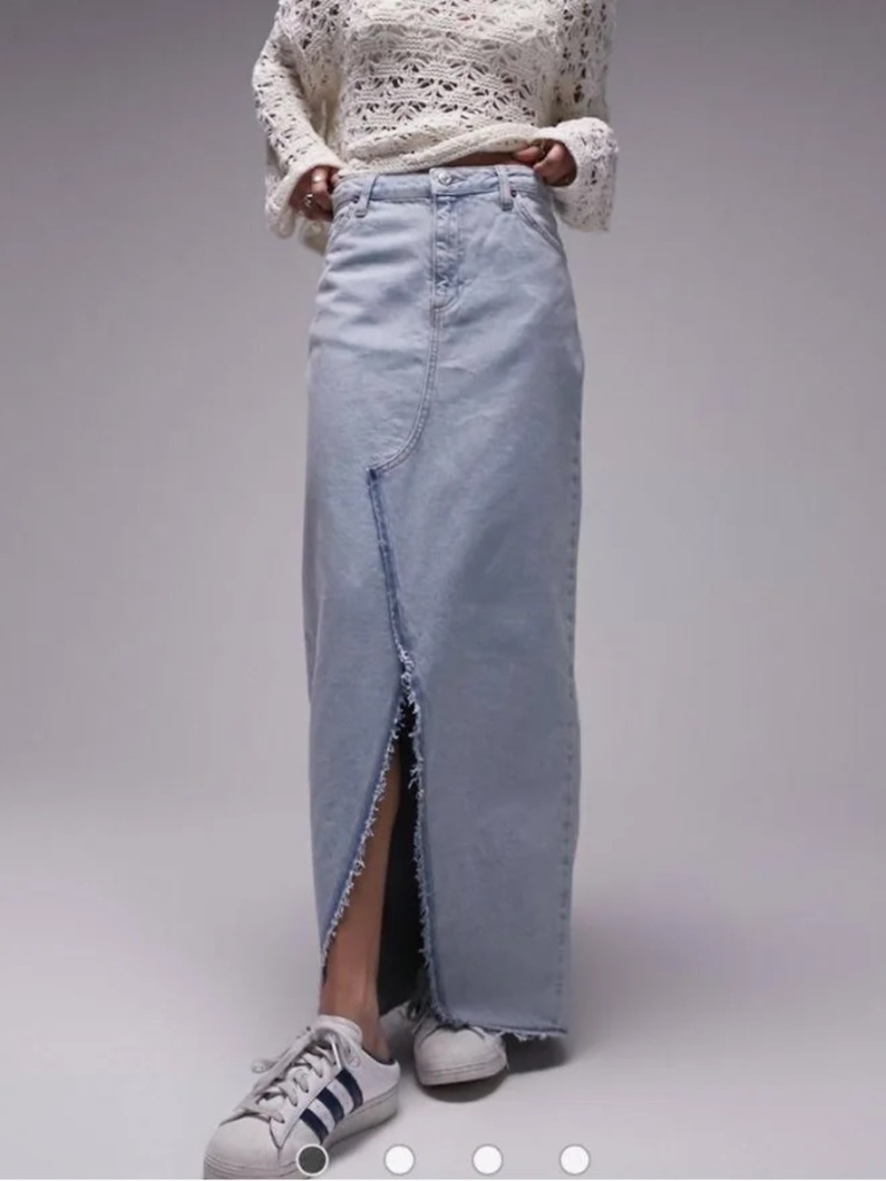 Topshop maxi denim skirt with slit